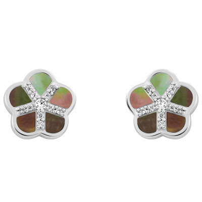 Orphelia® 'Daisy' Women's Sterling Silver Stud Earrings - Silver ZO-7585