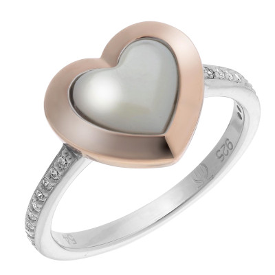 Orphelia® Women's Sterling Silver Ring - Silver/Rose ZR-7289/RG