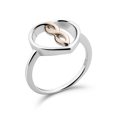 Orphelia® Women's Sterling Silver Ring - Silver/Rose ZR-7475