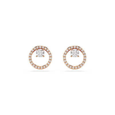 Swarovski® 'Dextera' Women's Gold Plated Metal Stud Earrings - Rose 5692263