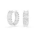 Swarovski® 'Matrix' Women's Base Metal Hoop Earrings - Silver 5733397