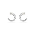Swarovski® 'Matrix' Women's Base Metal Hoop Earrings - Silver 5692260