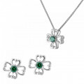 Orphelia Women's Silver Set: Chain-pendant + Earrings SET-7081 #1