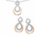 Orphelia Women's Silver Set: Chain-pendant + Earrings SET-7092/1 #1