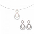 Orphelia® Women's Sterling Silver Set: Chain-Pendant + Earrings - Silver SET-7092 #1