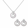 Orphelia Orphelia Women's Sterling Silver Set: Chain-Pendant + Earrings - Silver SET-7095 #1