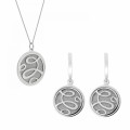 Orphelia Women's Silver Set: Chain-pendant + Earrings SET-7096 #1