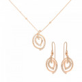 Orphelia® 'Celine' Women's Sterling Silver Set: Chain-Pendant + Earrings - Rose SET-7114/RG