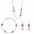 Orphelia® Women's Sterling Silver Set: Chain + Bracelet + Earrings - Rose SET-7410 #1
