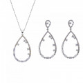Orphelia Orphelia 'Set valley' Women's Sterling Silver Set: Necklace + Earrings - Silver SET-7423 #1