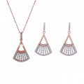 Orphelia® Women's Sterling Silver Set: Necklace + Earrings - Rose SET-7436 #1