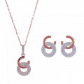 Orphelia Women's Silver Set: Chain-pendant + Earrings SET-7440 #1