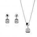 Orphelia® Women's Sterling Silver Set: Necklace + Earrings - Silver SET-7486 #1