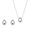 Orphelia Orphelia Women's Sterling Silver Set: Necklace + Earrings - Silver SET-7487 #1