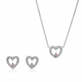 Orphelia® Women's Sterling Silver Set: Necklace + Earrings - Silver SET-7488 #1