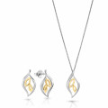 Orphelia® 'CHARLOTTE' Women's Sterling Silver Set: Chain-Pendant + Earrings - Silver/Gold SET-7523 #1