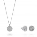 Orphelia® 'Bella' Women's Sterling Silver Set: Necklace + Earrings - Silver SET-7565