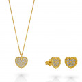 Orphelia® 'Elite' Women's Sterling Silver Set: Necklace + Earrings - Gold SET-7566/G