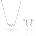 'Charlene' Women's Sterling Silver Set: Necklace + Earrings - Silver SET-7568