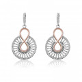 Orphelia® 'Frida' Women's Sterling Silver Drop Earrings - Silver/Rose ZO-7437 #1