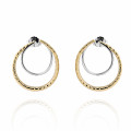 Orphelia® 'BASTIEN' Women's Sterling Silver Stud Earrings - Silver/Gold ZO-7499 #1