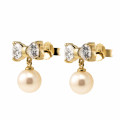 Orphelia® 'SPARKLE' Women's Sterling Silver Drop Earrings - Gold ZO-7512 #1
