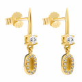 'Lily' Women's Sterling Silver Drop Earrings - Gold ZO-7582/G