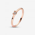 Pandora® Pandora Moments 'Radiant Heart' Women's Gold Plated Metal Ring - Rose 182495C01