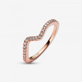 Pandora® Pandora Timeless 'Wave' Women's Gold Plated Metal Ring - Rose 182539C01