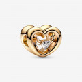 Pandora® Pandora Moments 'Radiant Heart' Women's Gold Plated Metal Charm - Gold 762493C01