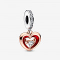 Pandora® Pandora Moments 'Radiant Heart' Women's Sterling Silver Charm - Silver/Rose 782450C01