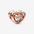 Pandora® Pandora Moments 'Radiant Heart' Women's Gold Plated Metal Charm - Rose 782493C01