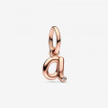 Pandora® Pandora Moments 'Script Alphabet' Women's Gold Plated Metal Charm - Rose 782531C01