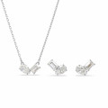 Swarovski® 'Mesmera' Women's Base Metal Set: Necklace + Earrings - Silver 5665829