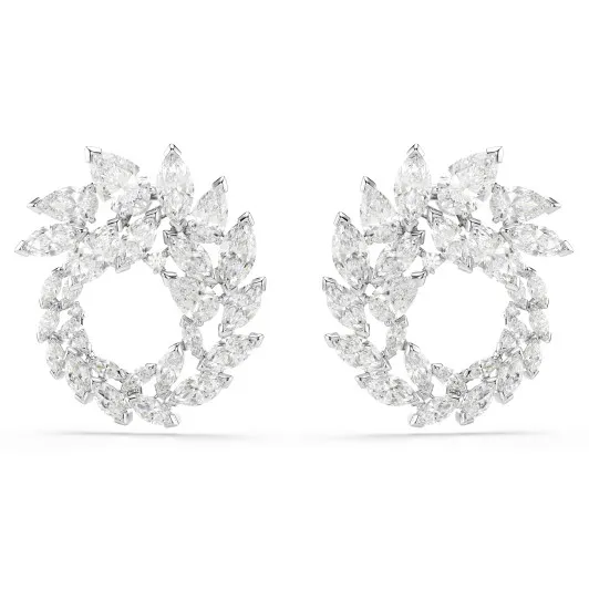 Swarovski 'Mesmera Glam' Women's Base Metal Hoop Earrings - Silver 5748008