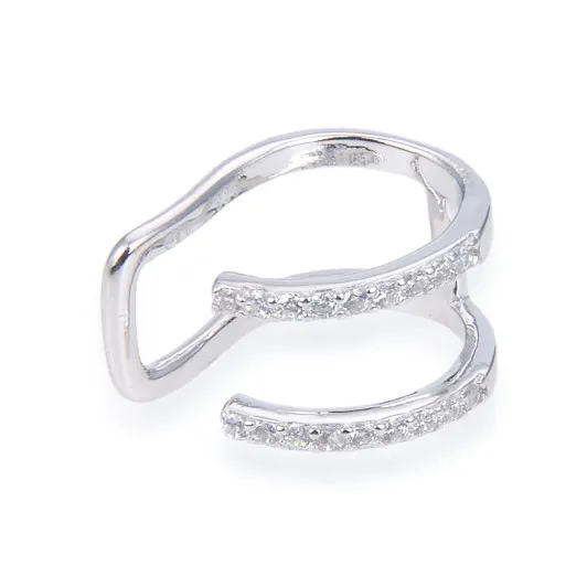 Gena.paris® 'Double' Women's Sterling Silver Earcuff - Silver GBO883-W