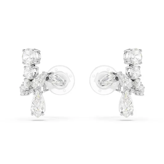 Swarovski® 'Matrix' Dames Metaal Oorclips - Zilverkleurig 5692523