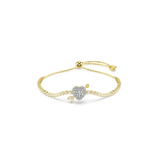 Swarovski® &#039;Idyllia E Heart&#039; Women&#039;s Gold Plated Metal Bracelet - Gold 5744061