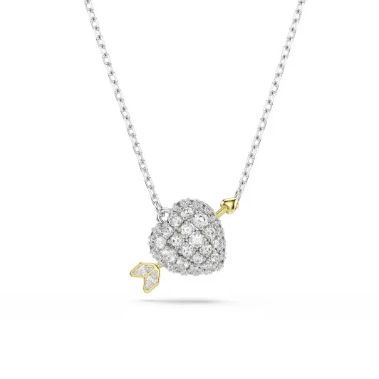 Swarovski® &#039;Idyllia E Heart&#039; Women&#039;s Base Metal Necklace - Silver/Gold 5737291