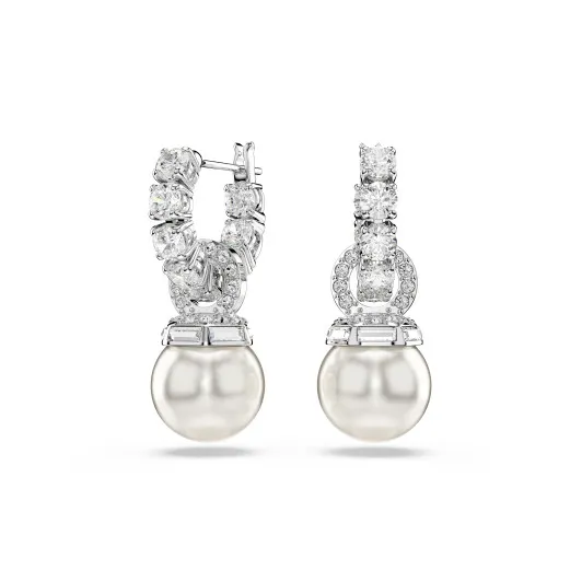 Swarovski® 'Matrix Pearl' Women's Base Metal Drop Earrings - Silver 5691716