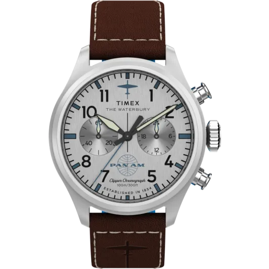 Timex® Chronograph 'Waterbury X Pan Am' Men's Watch TW2Y38700