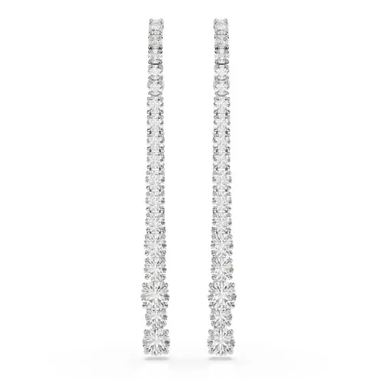 Swarovski® 'Matrix Tennis' Women's Base Metal Drop Earrings - Silver 5709257