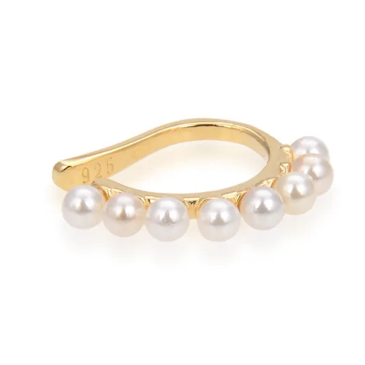 Gena.paris® 'Pearl' Women's Sterling Silver Earcuff - Gold GBO1218-Y
