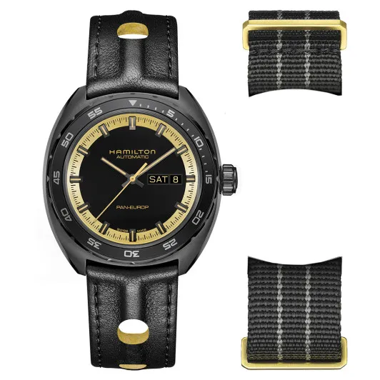 Hamilton® Analoog 'American classic pan europ day date' Heren Horloge H35425730