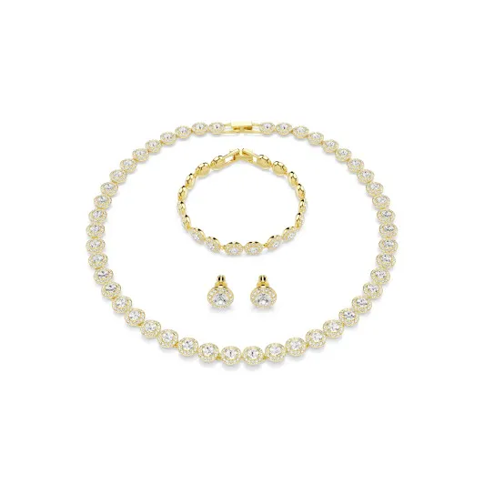 Swarovski® &#039;Una angelic&#039; Dames Verguld Metaal Set: Armband + Oorbellen + Ketting - Goudkleurig 5750619