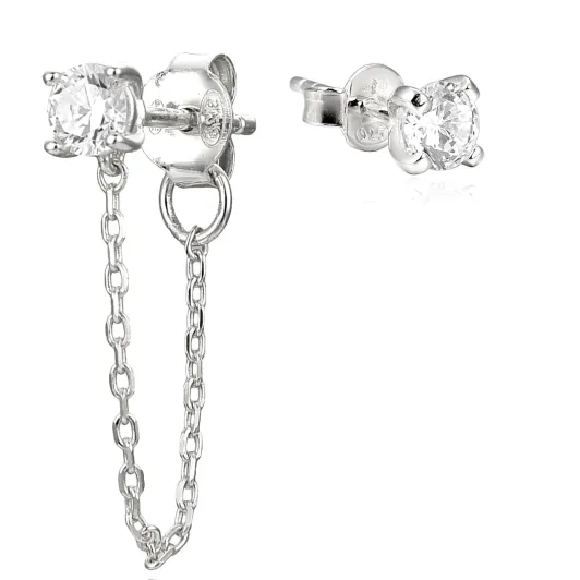 Gena.paris® 'Stone' Women's Sterling Silver Stud Earrings - Silver GBO1531-W