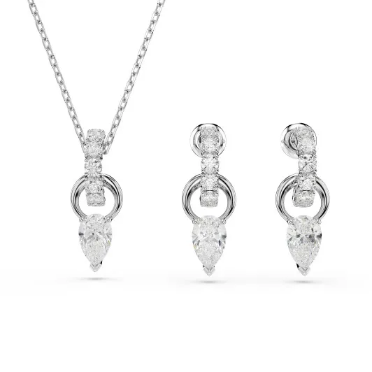 Swarovski® &#039;Mesmera&#039; Women&#039;s Base Metal Set: Necklace + Earrings - Silver 5723197
