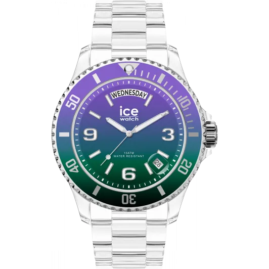 Ice Watch® Analogue 'Ice Clear Sunset - Purple Green' Unisex's Watch (Medium) 021433
