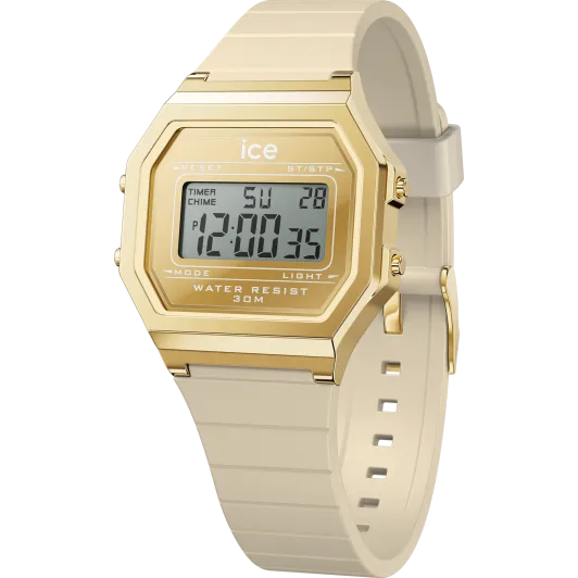 Ice Watch® Digital 'Ice Digit Retro - Metal Gold Mirror - Almond Skin' Women's Watch (Small) 022732