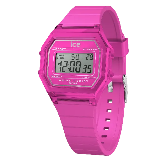 Ice Watch® Digital 'Ice Digit Retro - Neon Pink - Clear' Girls's Watch (Small) 022887